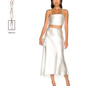 AIIFOS White/Silver Top & Skirt Set